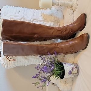 Coconuts country brown Knee high lace-up buckle Boots Size 7.5 NWOT